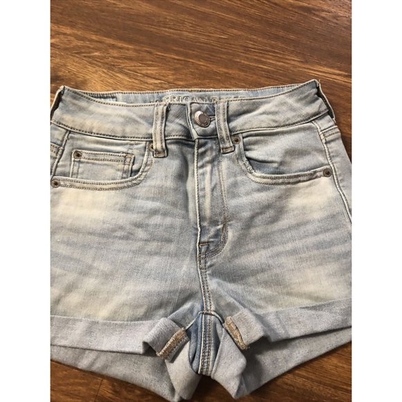 American Eagle-SZ: 2 Woman’s Next Level Stretch/Hi-Rise Shortie Denim Shorts - Picture 6 of 13